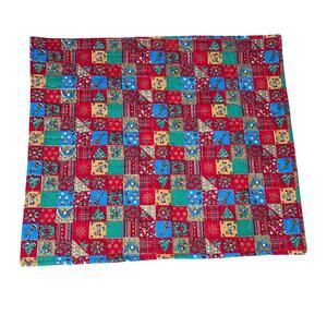 Vintage Christmas Quilted patchwork cotton christmas square table placemats lot